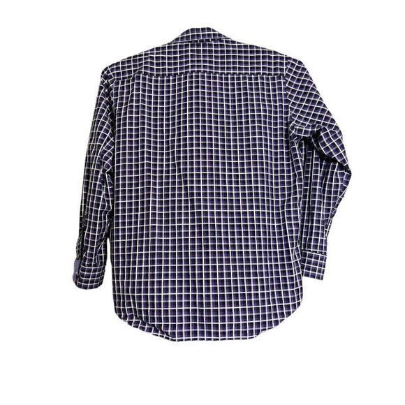 Men's Bugatchi Purple & White Long Sleeve Button Up Dress Shirt, XXL - Picture 9 of 11